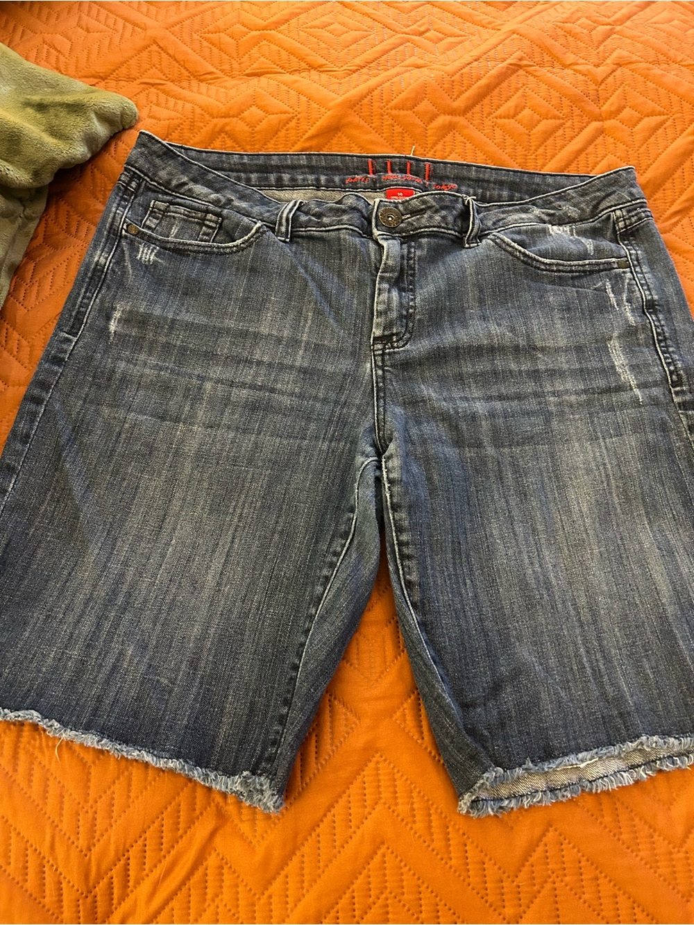 Elle Faded Blue Denim Cutoff Shorts